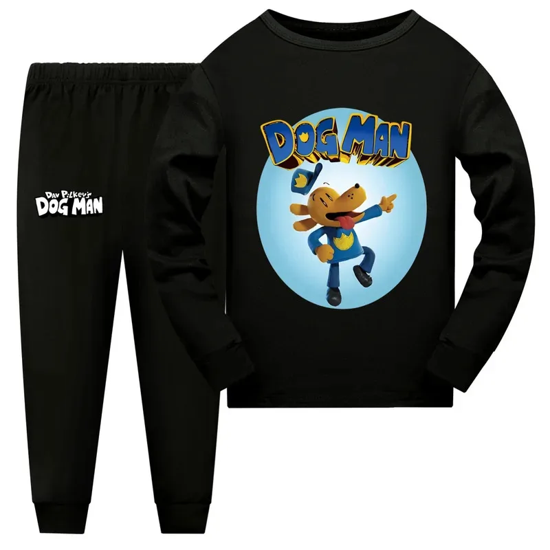 Dogman Anime enfant en bas âge garçon vêtements printemps pyjamas coton à manches longues t-shirt + pantalon chien homme Costume filles ensemble de vêtements de sport décontractés