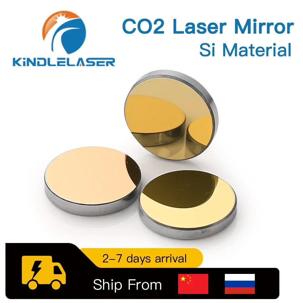 Kindlelaser Co2 Laser si mo Espelhos Refletivos para Gravador a Laser Lentes Refletoras de Silicone Banhado a Ouro Diâmetro 20 mm 25 mm t3 mm