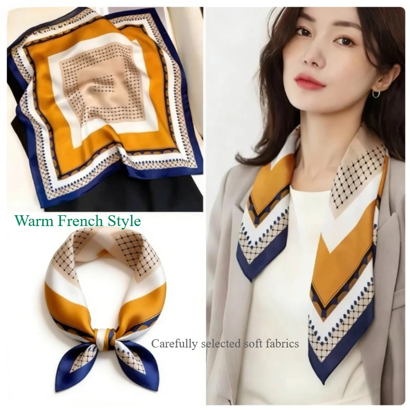 

Новое поступление, женский модный универсальный шейный шарф в корейском стиле, весенне-осенний винтажный шарф, 70 см, квадратный шарф с завязками