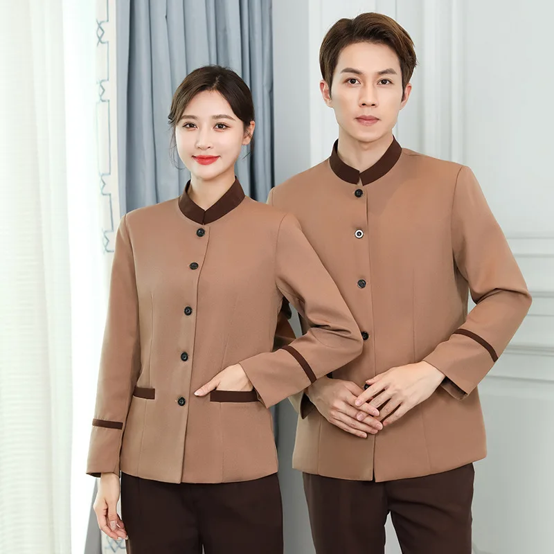 

Women's Long-Sleeved Work Clothes Autumn and Winter Clothing Property Guest Room Hotel Cleaning Aunt