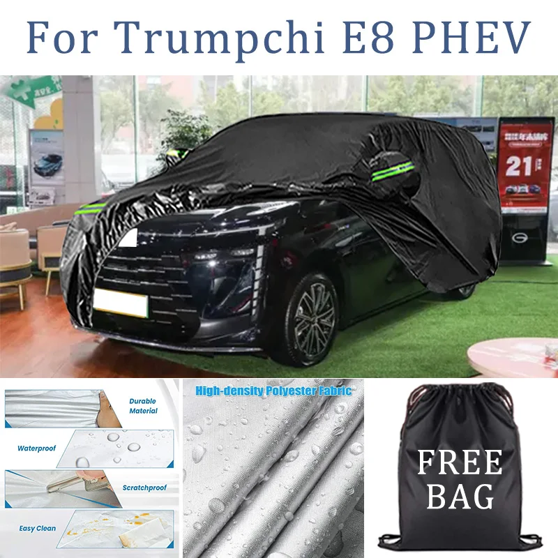 

For Trumpchi E8 PHEV Car Cover Full Covers with Reflective Strip Dustproof UV Scratch-Resistant Sunscreen Protective cover