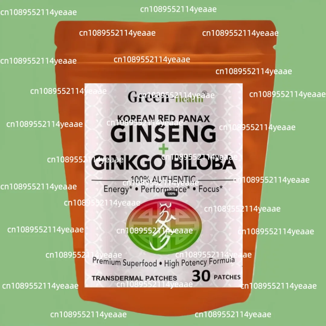 30 Patches Korean Red Panax Ginseng Transdermal Patches With Ginkgo Biloba Energy, Performance Focus for Men & Women