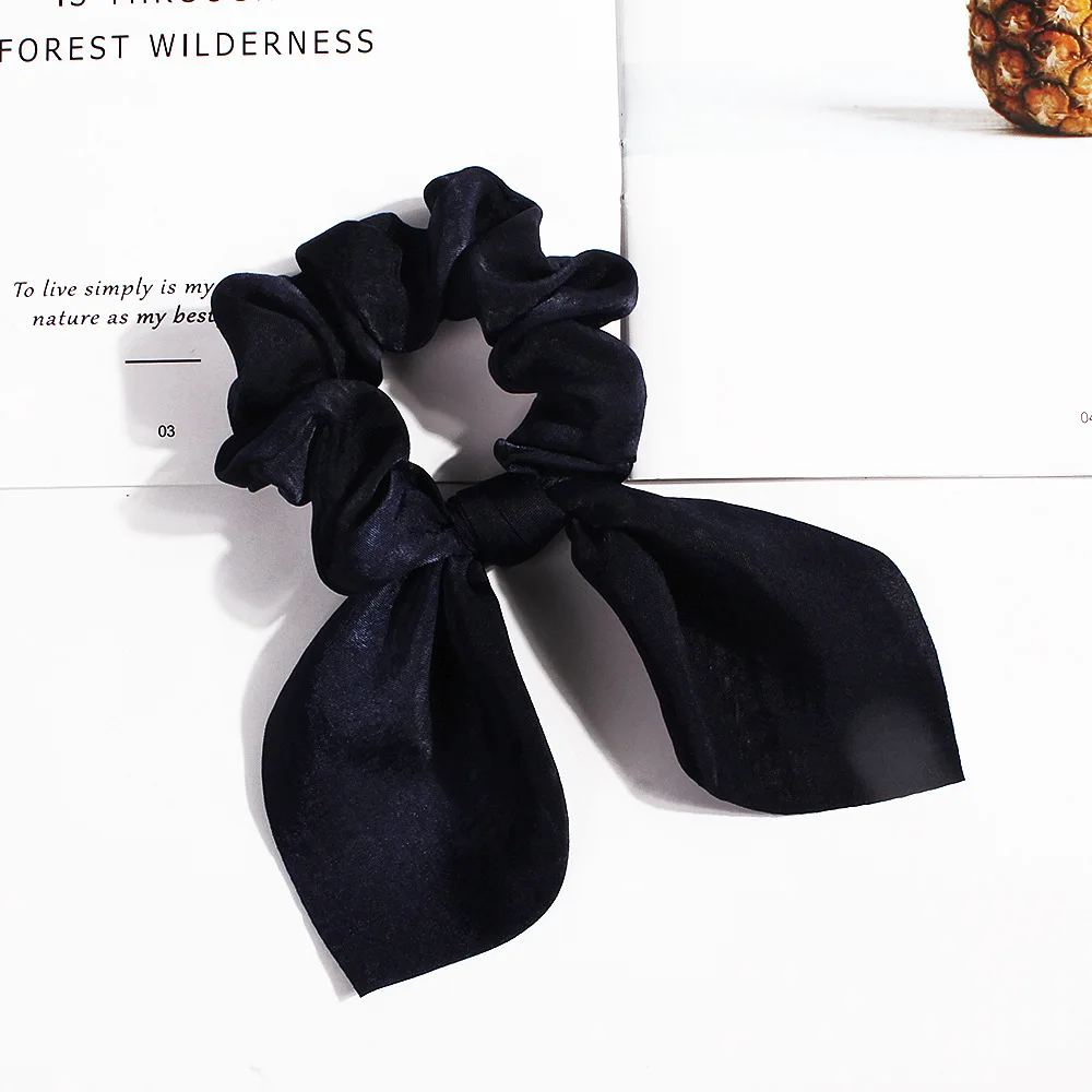 Leopard Bowknot Elastisches Haarband Frauen Einfarbig Scrunchie Mädchen Haargummi Pferdeschwanz Halter Stirnband Haar Seil Haar Zubehör – Detail 17