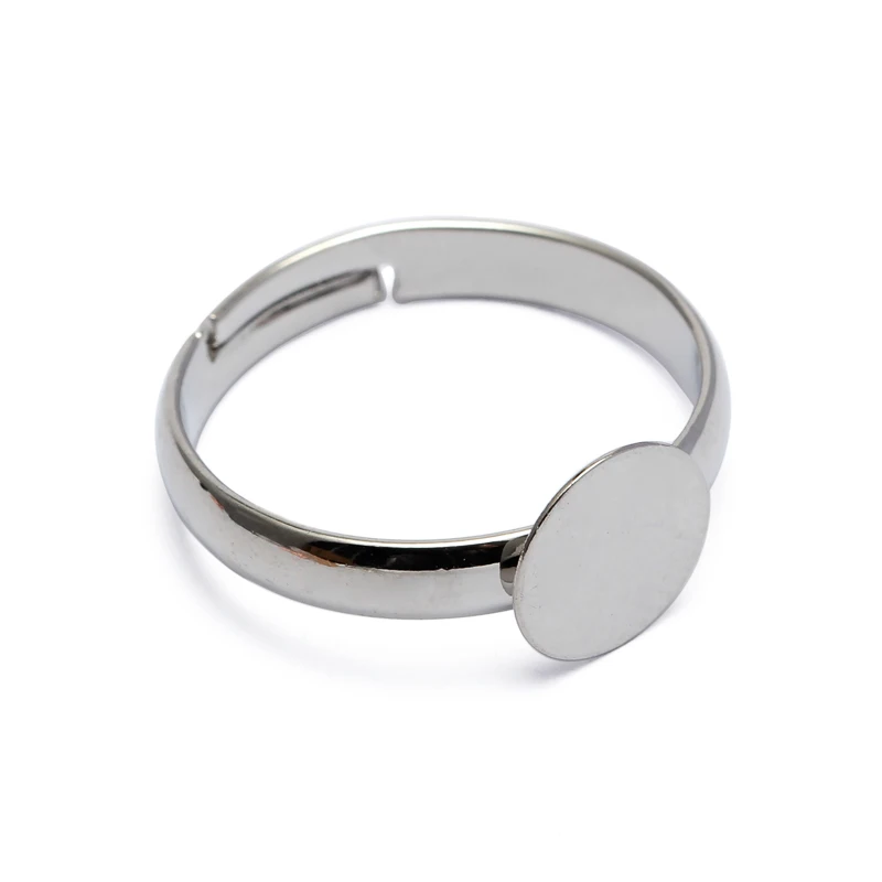 20pcs Cabochon 6mm 8mm 10mm Adjustable Ring Settings Blank Base Trays Bezel for Cabochon Cameo DIY Fashion Ring Jewelry Making B