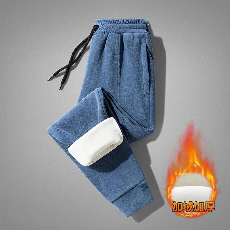 

Double Sided Velvet Sweatpants for Men Autumn and Winter Casual Jogging Pants Fleece Sweatpants Men Thickened Soft Trousers