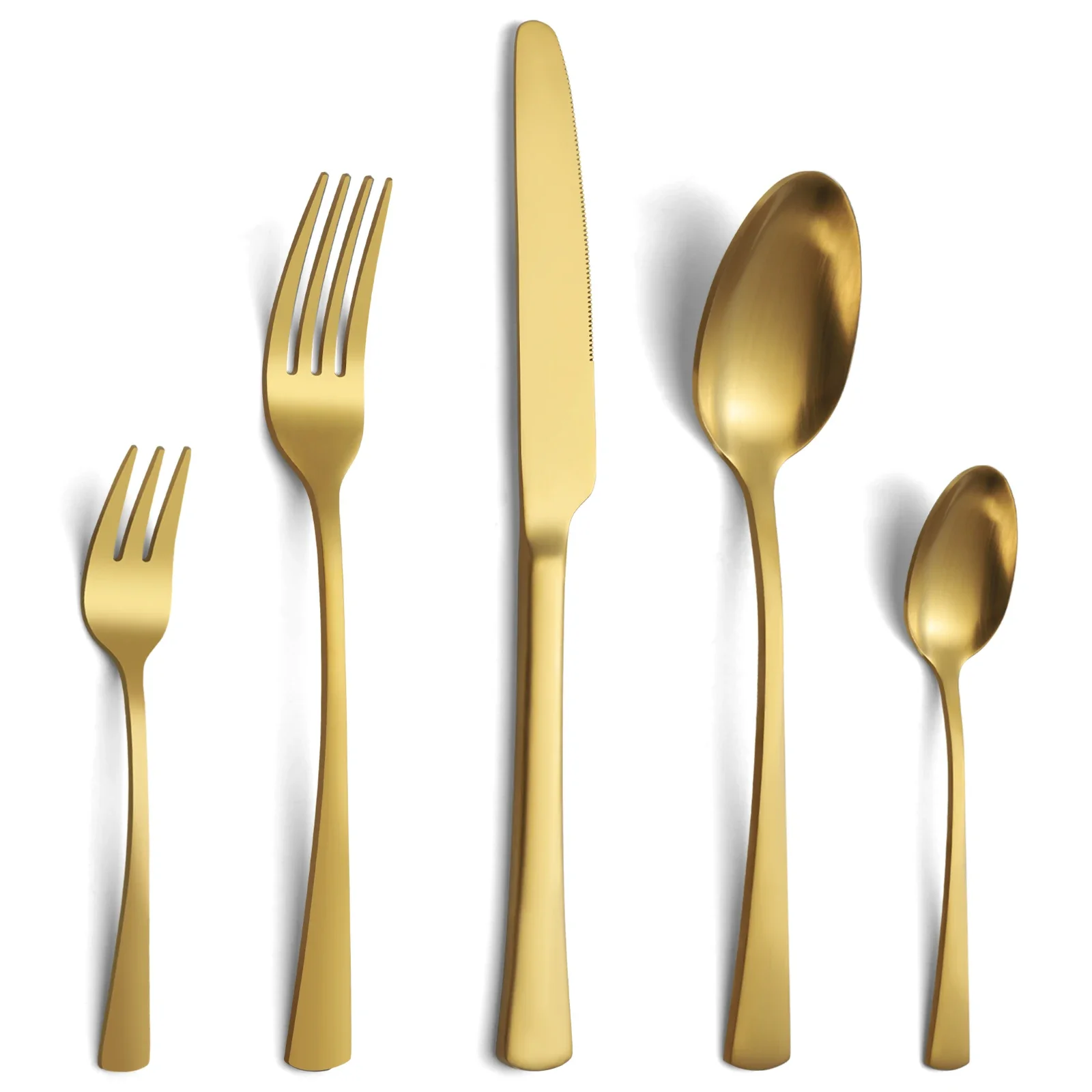 Set di posate in acciaio inossidabile da 60/30 pezzi Set di posate in oro opaco con coltello forchetta cucchiaio, posate in acciaio inossidabile di alta qualità.