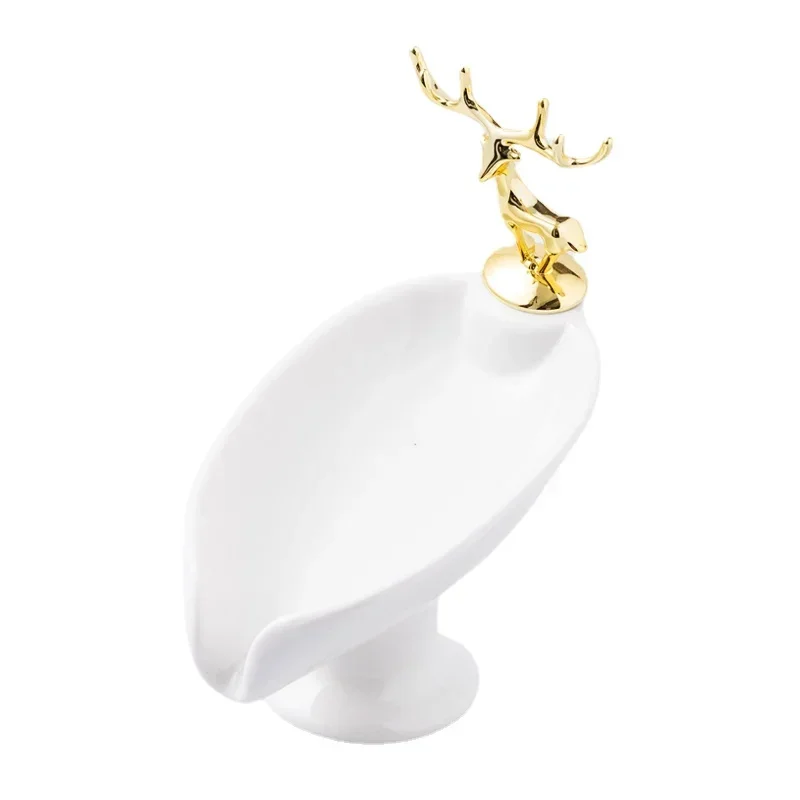 Ceramic Drain Soap Boxes Simplicity Household High-end Bathroom Attachment Light Luxury Personality Creative Soap Storage Shelf