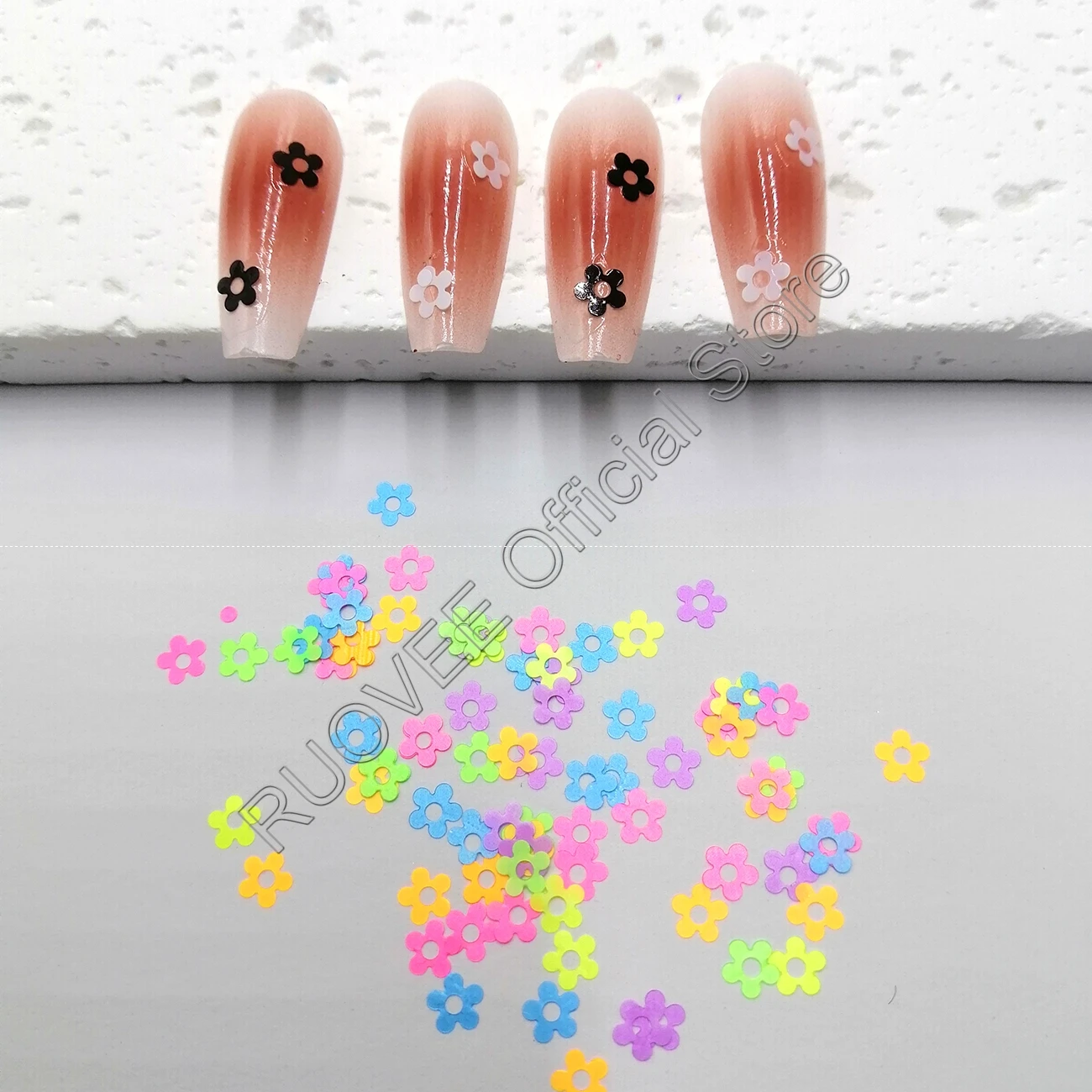 6Grid 4MM Plum Blossom Flower Glitter Chunky Sequin Flake Paillette Shape forDIY Facepaint Nail Art Body Makeup Craft Decoration