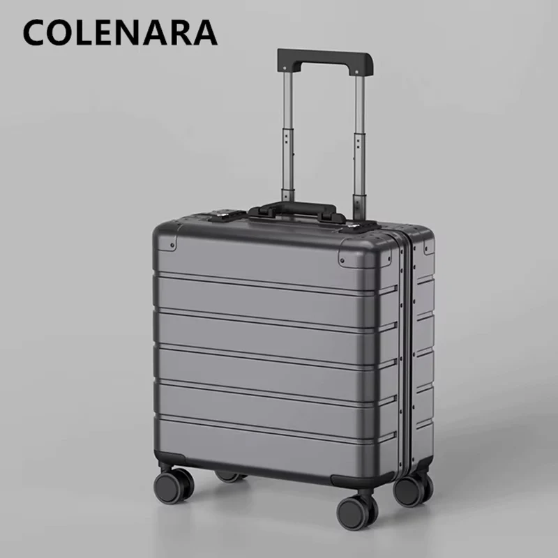 COLENARA Cabin Suitcase 18 Inch Boarding Box Men's Business Trolley Case Cart Travel Bag Universal Wheel Rolling Luggage