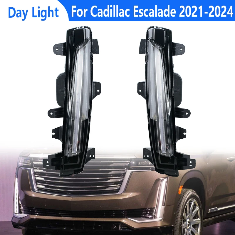 LED Fog Light Turn Signal Light Assembly For Cadillac Escalade 2021 2022 2023 2024 Daytime Running Light DRL 85117443 85117442