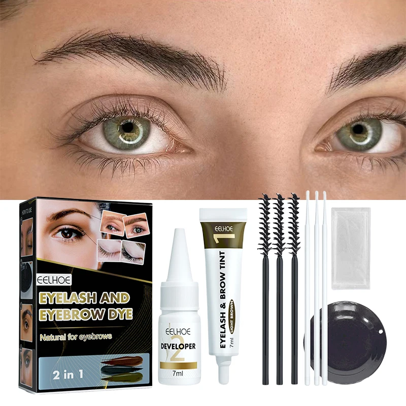 Kit de embaupour cils 2 en 1, rehausseur de sourcils, mascara, lifting, tatouage, yeux noirs/bruns, outils de maquillage