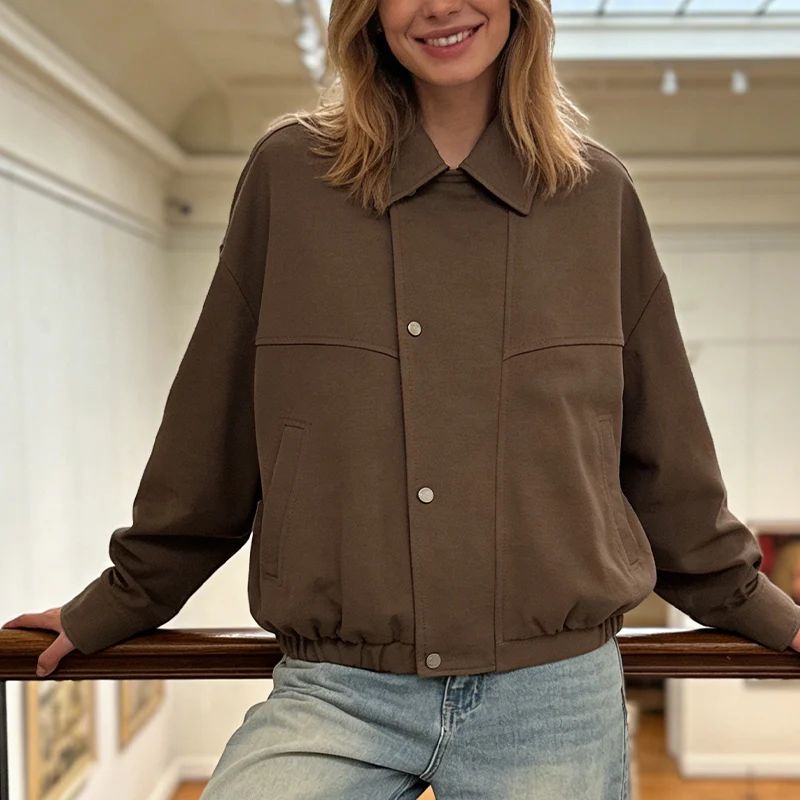 Casual Pendler Pilot Jacke Für Frauen Kerb Einreiher Zipper Lose Herbst Winter Mantel Frauen Winter Mäntel Trafizaran