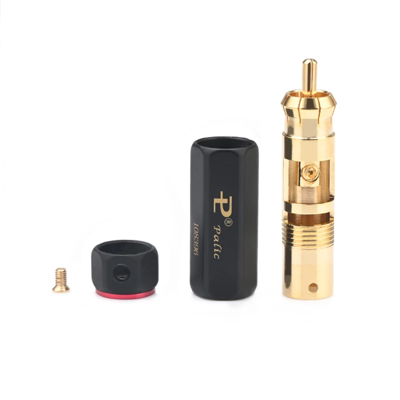 High Quality 4PCS RCA Plug Gold-plated Hi-end Self-locking RCA Male Jack Connector for DIY Audio Cable