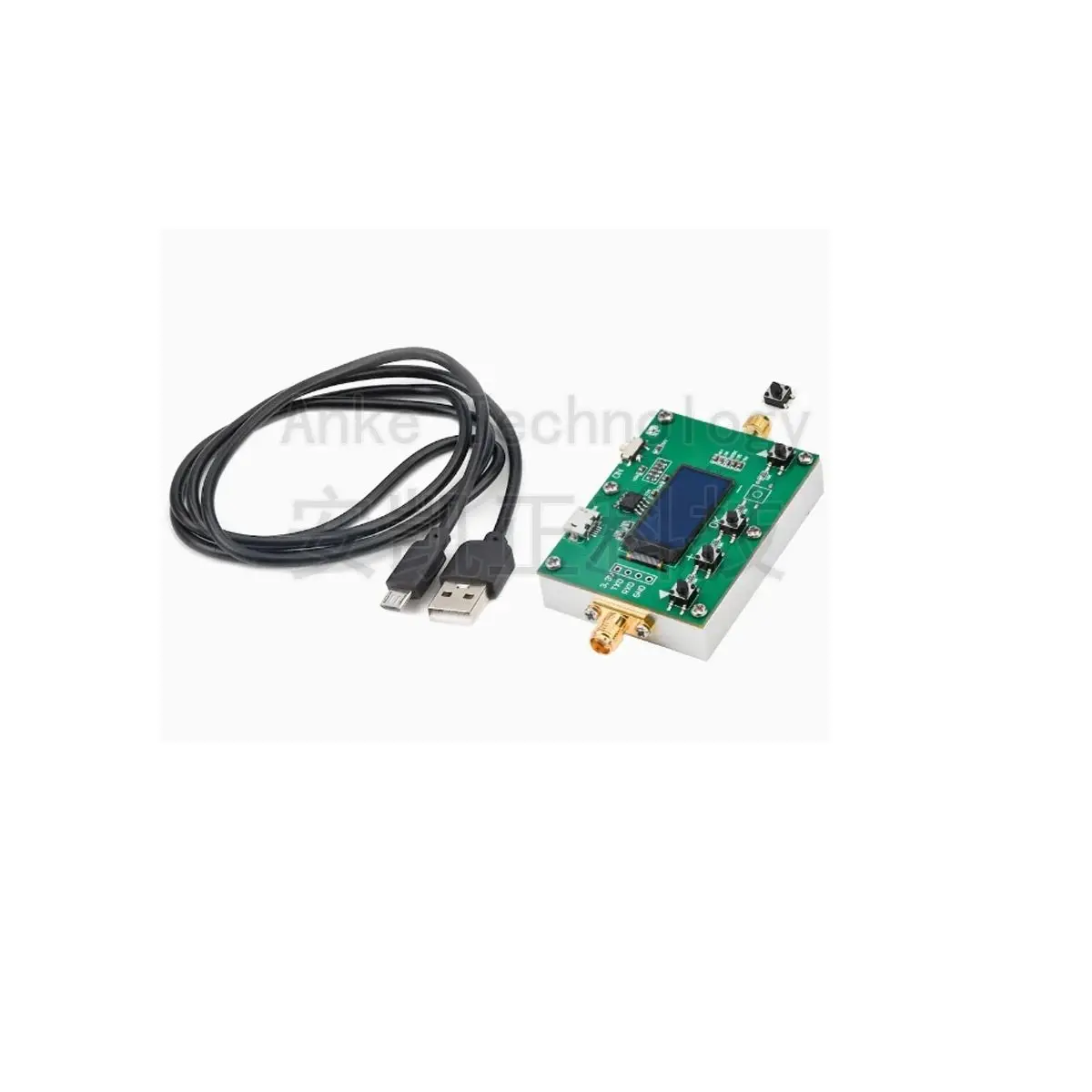 Tunowany tłumik sygnału SMA RF 6G ze skokiem 0 - 31,75 dB, wyświetlaczem OLED, modułem RF w obudowie CNC