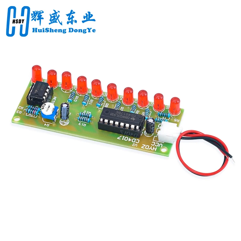 Zestaw do nauki NE555 + CD4017, moduł LED migających świateł, elektroniczny zestaw LSD-10 3-4.5V DIY dla Arduino — zdjęcie produktu 6