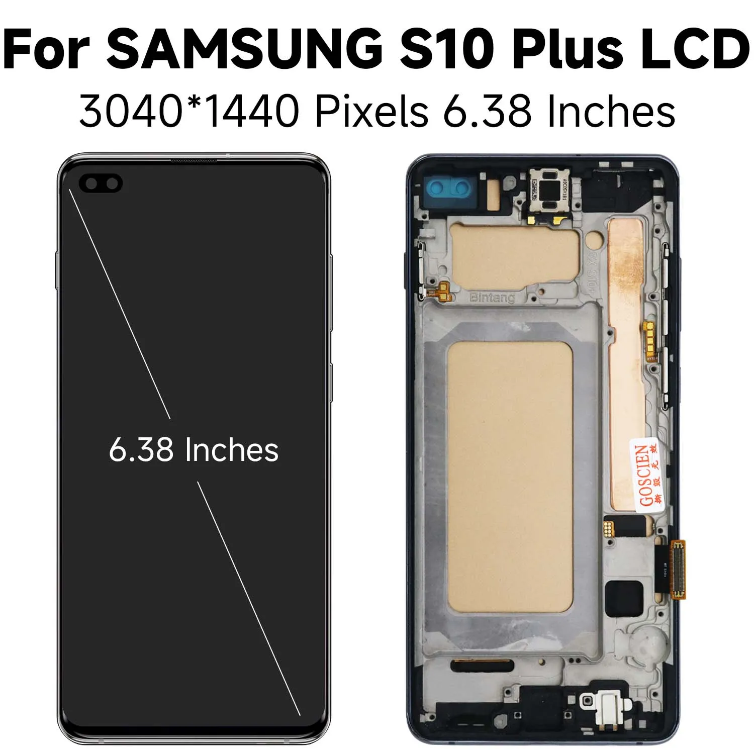 TFT Straight Screen for Samsung Galaxy S10 Plus S10+ G975 G975F LCD Display Digital Touch Screen with Frame Assembly