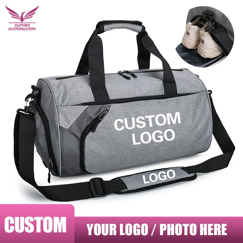 

Спортивная сумка для мужчин и женщин с индивидуальным логотипом, для йоги, тренировок, путешествий, спорта, активного отдыха, плавания, фитнеса, с отделением для обуви, на плечо, ручная сумка для выходных