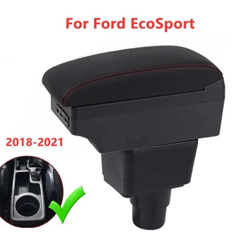 Armrest for Ford EcoSport Car Armrest Box Interior Details Retrofit Center Storage Box Console 2018 2019 2020 2021 Accessories