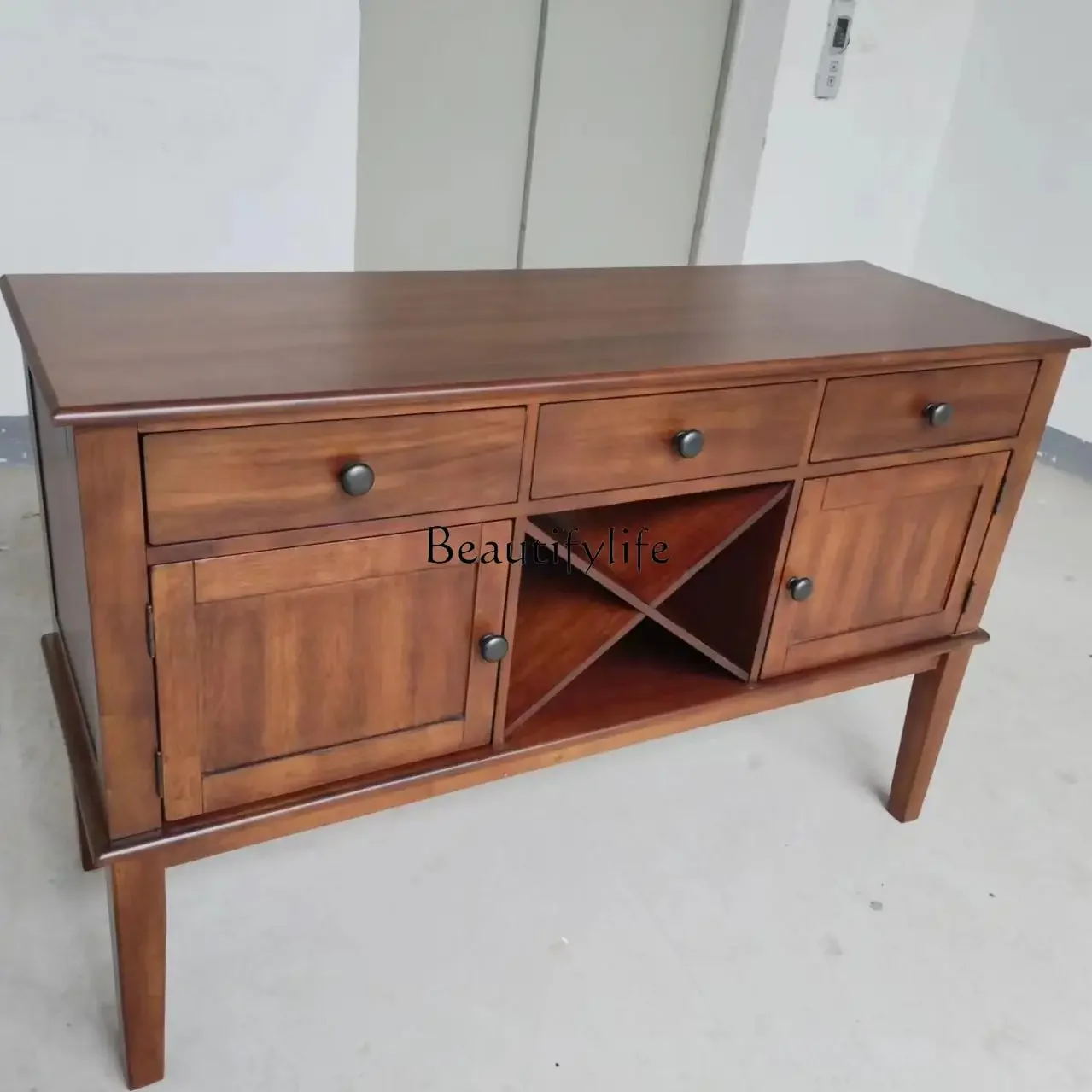 05-ls 18American Style Single Sideboard Entryway American Retro Vintage Craftsmanship