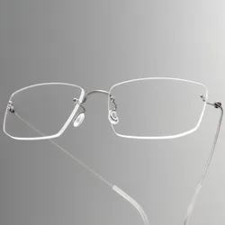 High Quality Screwless Glasses Frame Pure Titanium Rimless Men Ultralight Prescription Eyeglasses Women Optic Blue Light Eyewear