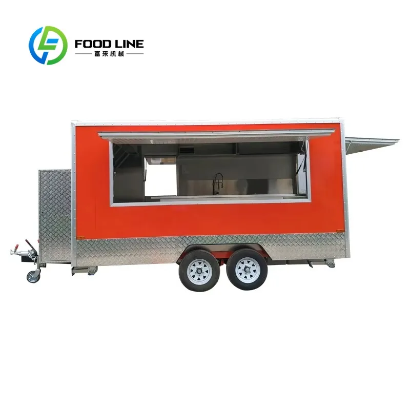 Customized Commercial Grade Mobile Enclosed 4m Length Fast Food Cart Trailer