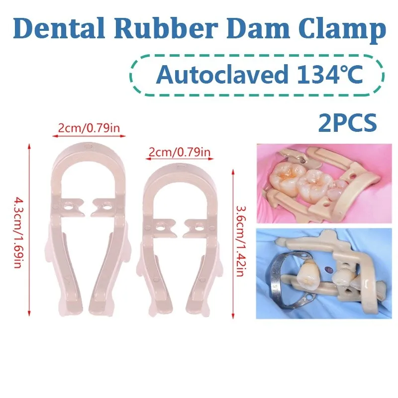 

2 шт., стоматологическое зажимное кольцо, длинный/короткий резиновый зажим для плотины, высокотемпературный стерилизуемый ремонтный стоматологический инструмент