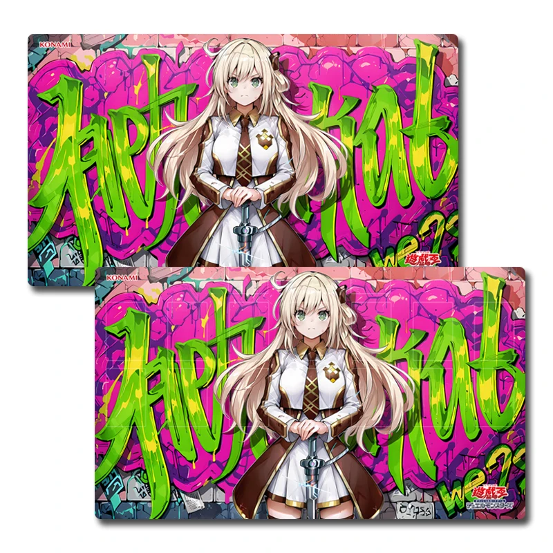 

Yugioh Graffiti Style Sky Striker Ace - Raye Play Mat Yu-Gi-Oh! TCG OCG Trading Card Games Mat Duel Plate Rubber Card Mat Pad