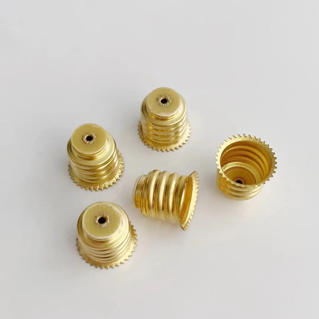 

10 шт. E14 цоколь латунный держатель лампы аксессуары внутреннее кольцо фонарик держатель лампы