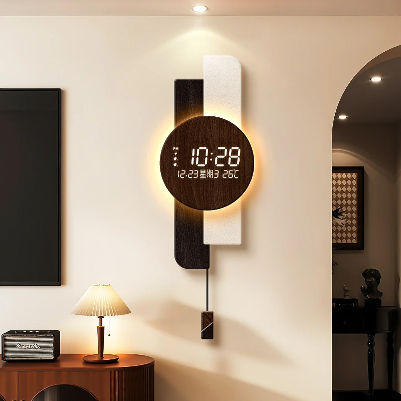 high-end sense Wall clock simple creative Art atmosphere digital wall clock multi-functional reloj pared Living room decorations