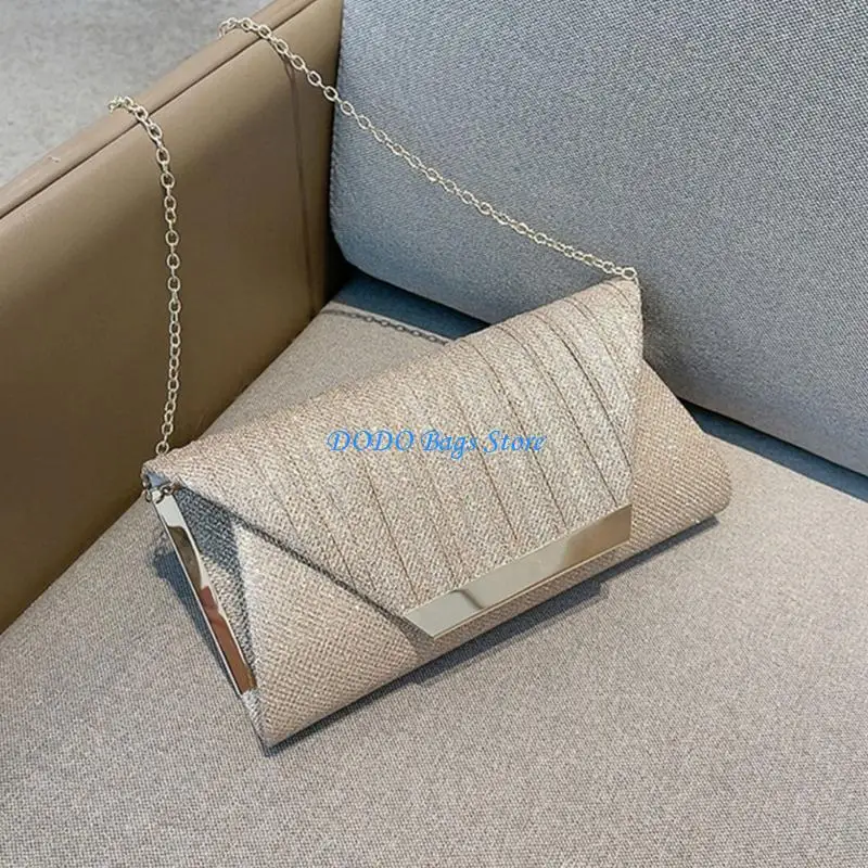 Unieke glinsterende avondtas voor dames, ruime envelophandtas met schoudertas met kettingriem voor verschillende gelegenheden