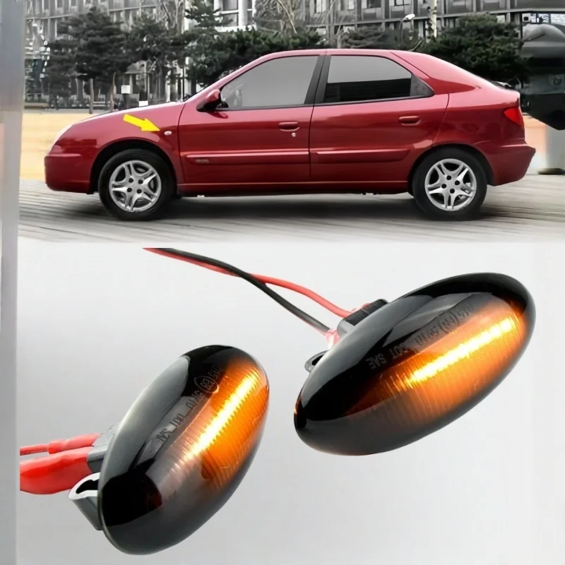 

Car Led Turn Signal Side Marker Light Accessories For Peugeot 307 206 407 107 607 Sequential Blinker Light For Citroen C1 C2 C3