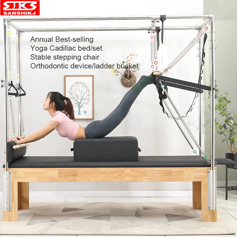 Pilates Core Bed Five Piece Set Cadillac Bed Stretching Back Yoga Ladder Barrel Yoga Gym Home Core Bed Large Equipment