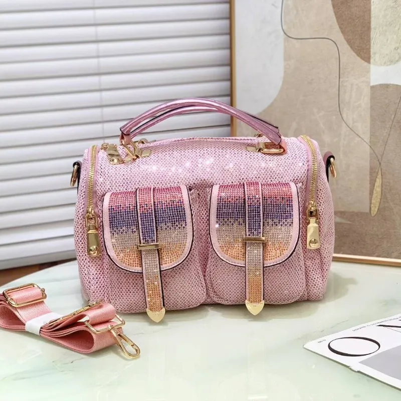 

Сумка женская 2026 с блестящими стразами, многофункциональная, люксовая, вместительная, на одно плечо, кроссбоди, для повседневного использования