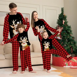 2 Pieces Sets Cute Christmas Elk Print Pajamas Women Men Boys Girls Clothing Set Family Matching Outfits Soft Cute Pyjamas Sets