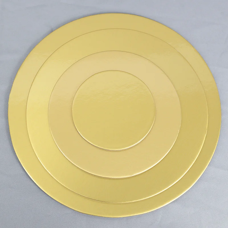 Round Gold Cake Boards Diameter 10-26cm Disposable Cake Dessert Tray for Home Wedding Birthday Party Cake Tool DIY Baking Supply