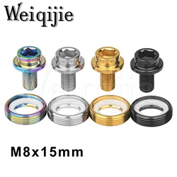 Weiqijie Titanium Bolt M8x15mm Center Axle Screw Bicycle Sprocket Bottom Bracket Crank Fixing Screw