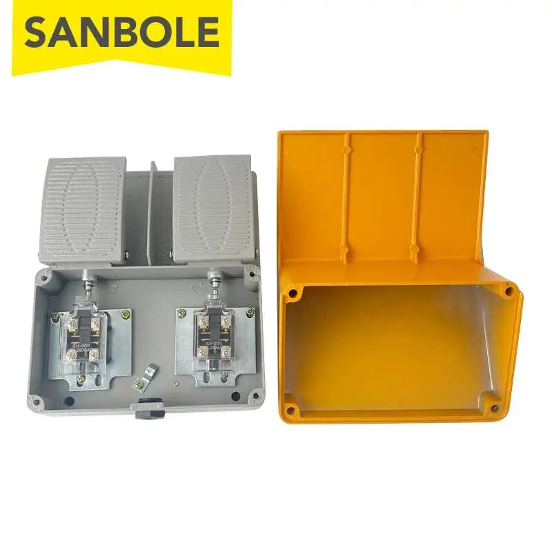 Double Tread YDT1-15 Foot Switch Pedal Silver Contact Aluminum Shell Gray Double Feet Machine Tool Accessories