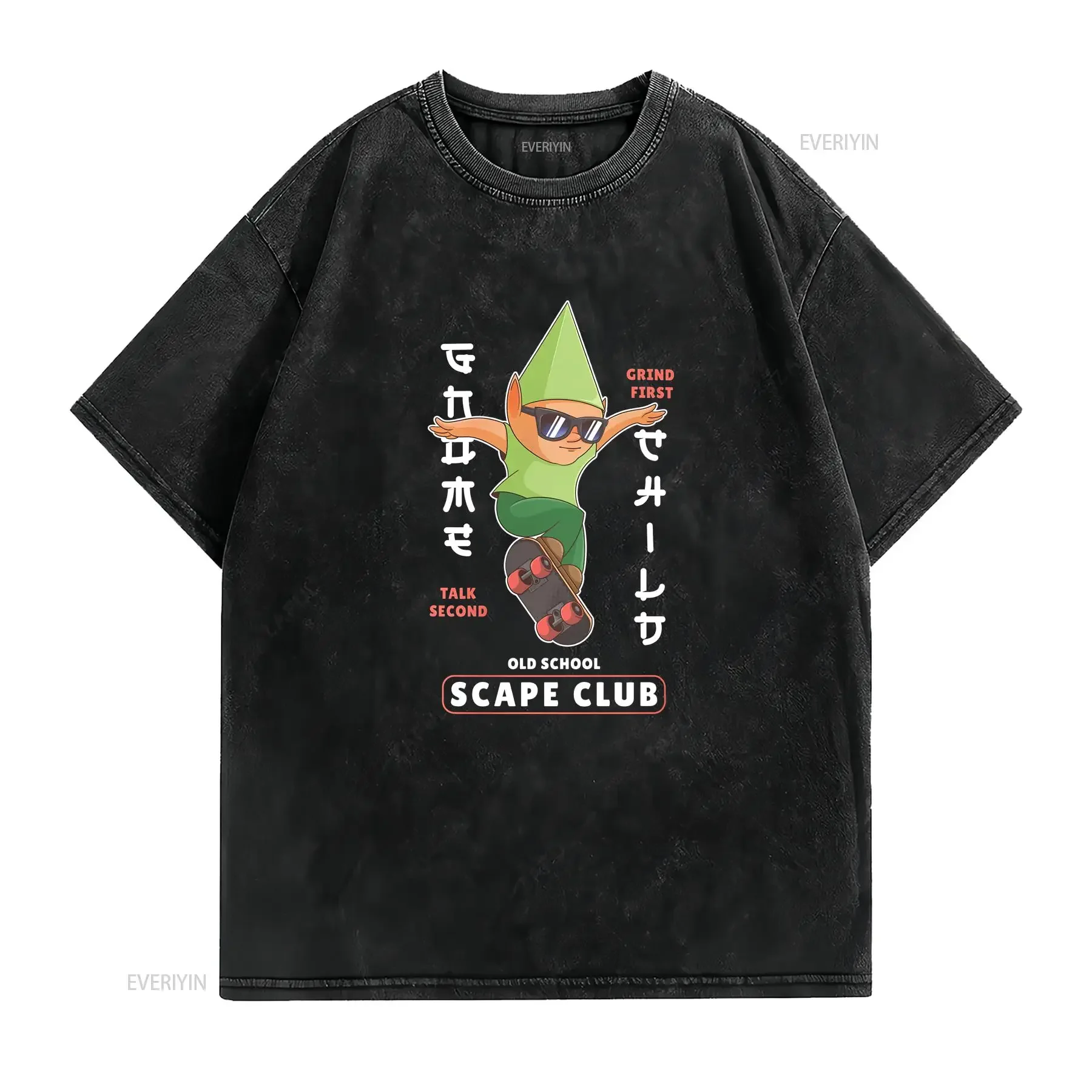 Gnome Skater Osrs Classic T Shirt Funny Old School Meme Gaming Artistic Imp vintage Washed homme Soft Breathable Casual