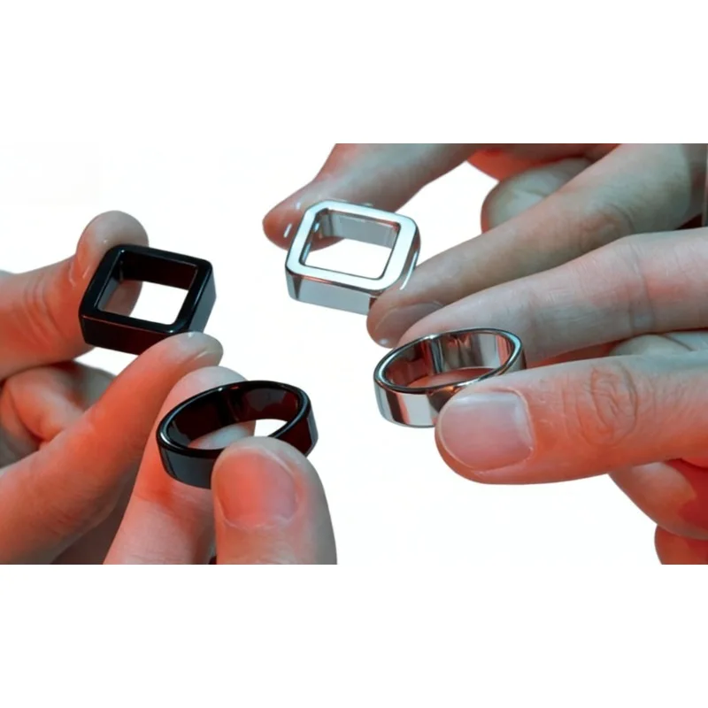 Ambi Ring Patrick Kun Magic Trick Optical Illusion Stainless Steel Ring with Matching Necklace Close-Up Mentalism Magician