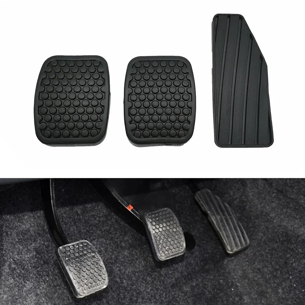 3Pcs/ Set Car Clutch Pedal Accelerator Brake Pedal Rubber Cover Compatible For Suzuki Swift Samurai Sidekick Vitara Tracker