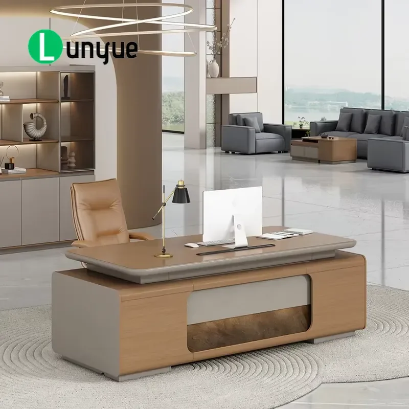 Luxury Modern Italian Design CEO Executive Desk Ergonomic ModularOffice Furniture with Drawers for Manager Workstation