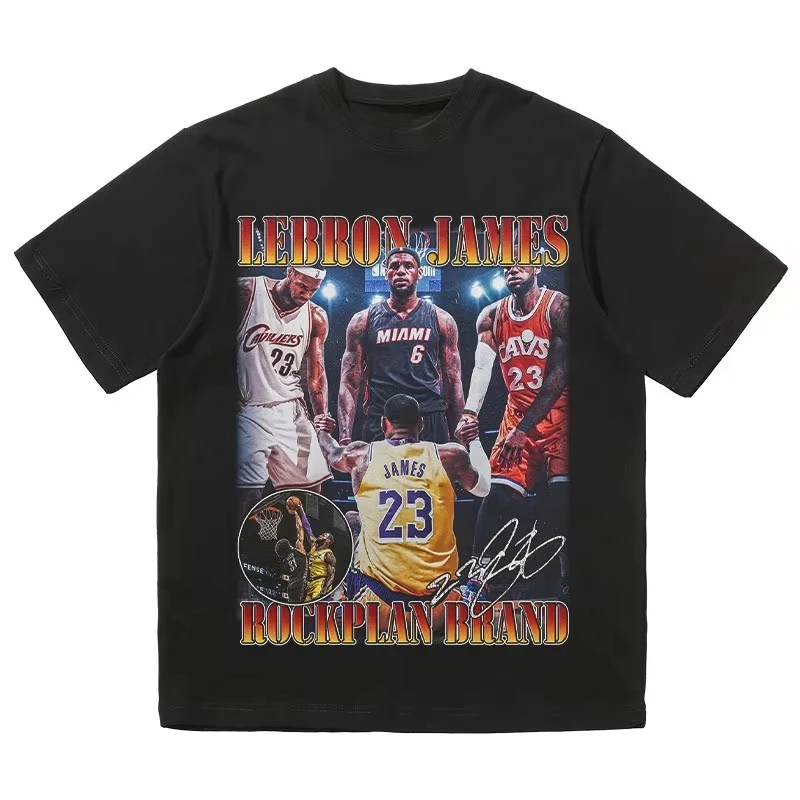 

2025 Summer Basketball star James NBA basketball commemorative Men's and Women's T-shirt High Quality Man Female Cotton T-shirt