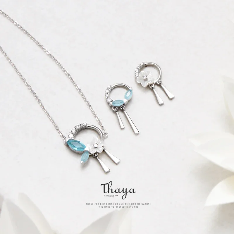 Thaya, diseño Original, pendientes con borlas de hojas y flores para mujer, pendientes románticos de plata S925, pendientes con pasador para niña, joyería fina clásica para fiesta