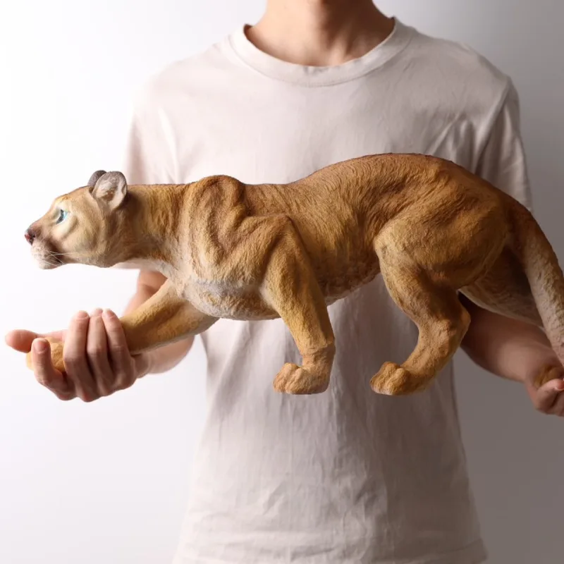 Simulated Cougar Animal Figurine Resin Creative LivingRoom Ornament Statue Cougar Model Office Desktop Sculpture Ornaments Decor
