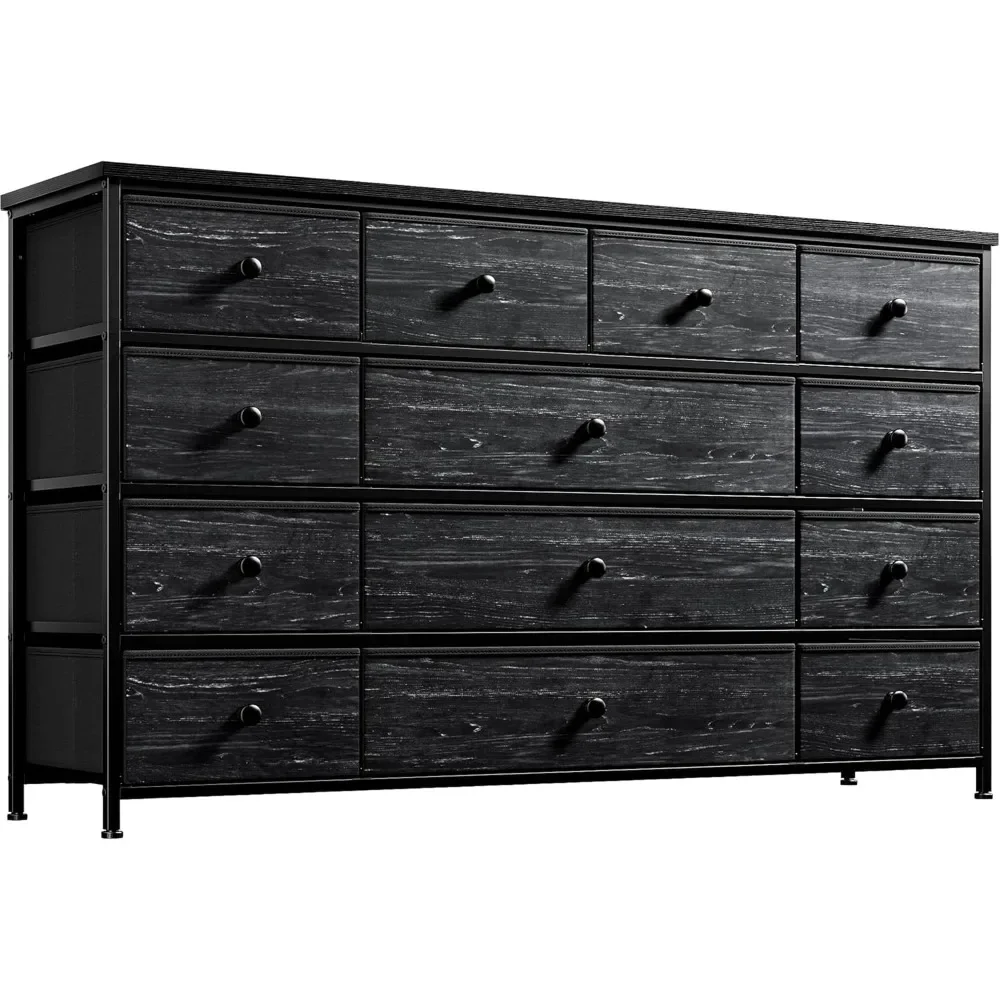 Black Dresser, Dresser for Bedroom, Dresser with 13 Storage Drawer, Dressers & Chests of Drawers for 55