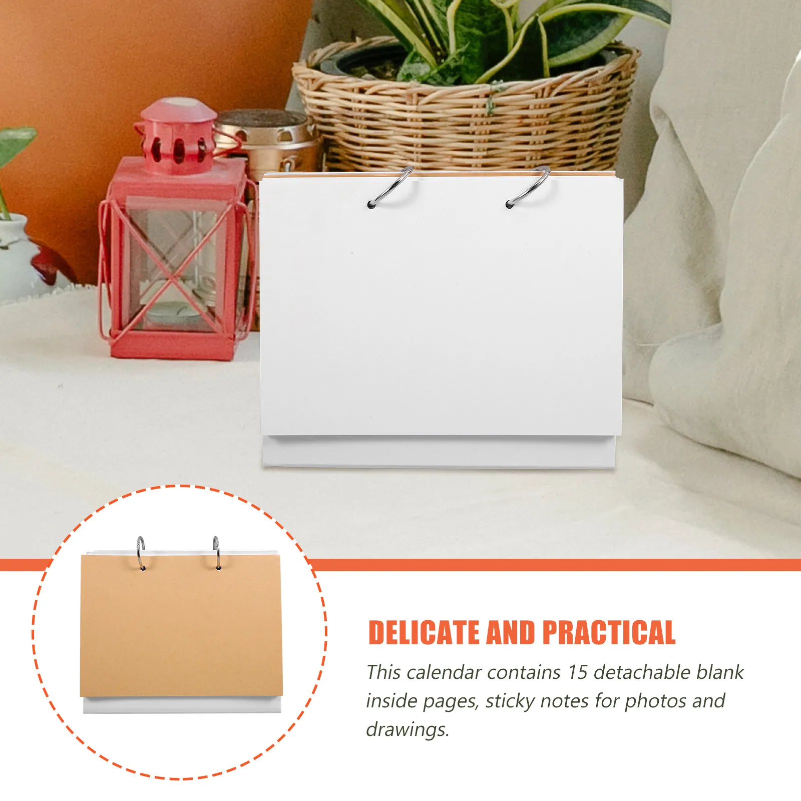 

Blank Desk Calendar DIY Flip Standing Paper Iron Material Desktop Calendar Graffiti Planner Office Decorative Gift Choice