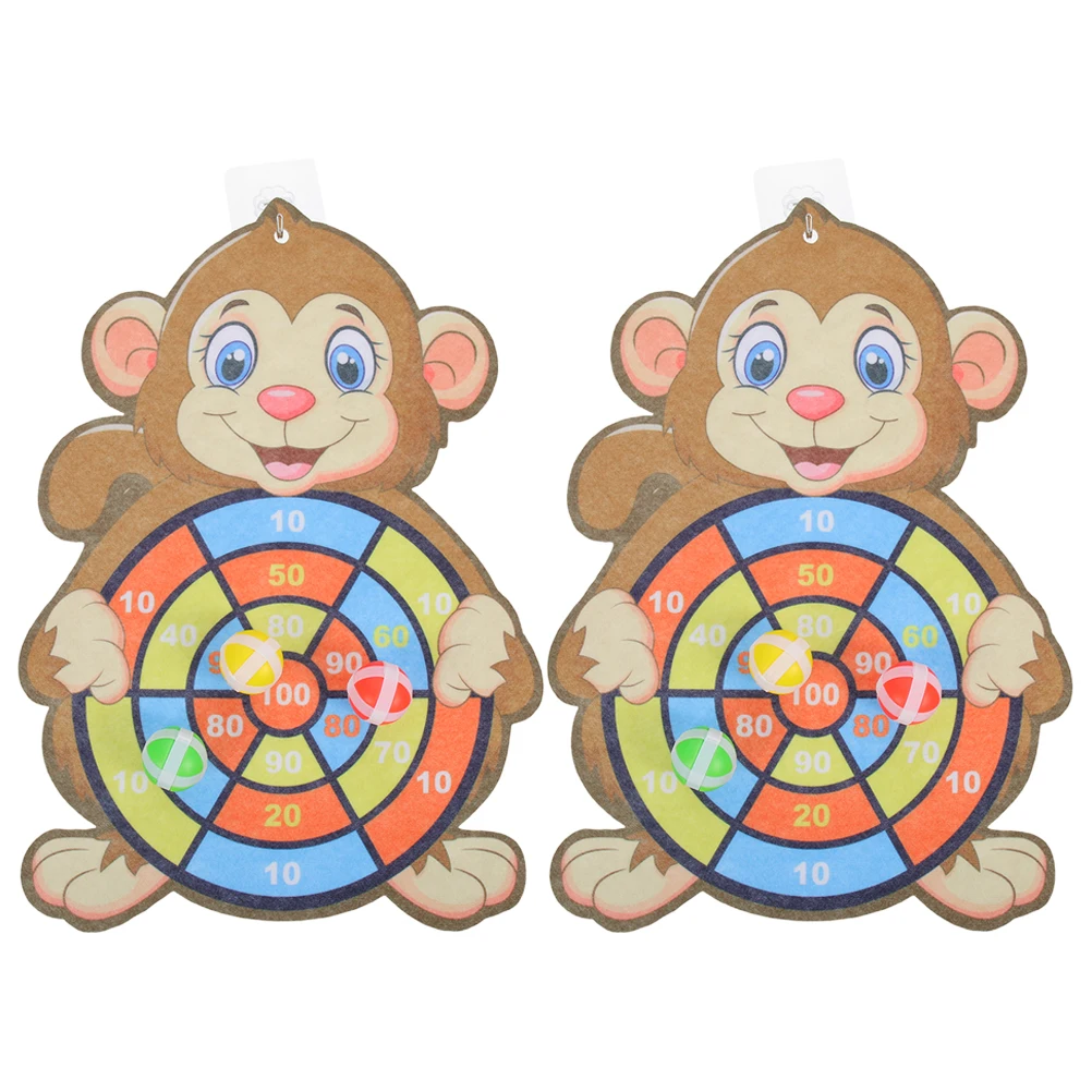

Sticky Ball Board Kids Toy 1 Sticky Ball Dart Board For Kids Set Monkey Design 3 Balls Hooks Parent Child Fun
