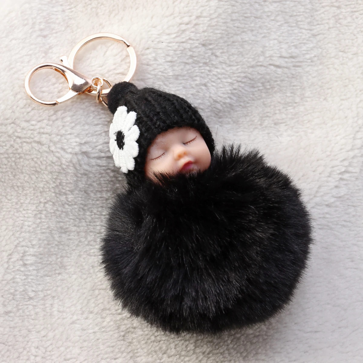 Breloczek do kluczy z pomponem, brelok do kluczy samochodowych dla dzieci, kobiet, łańcuszek, prezent, dekoracja, organizacja kluczy