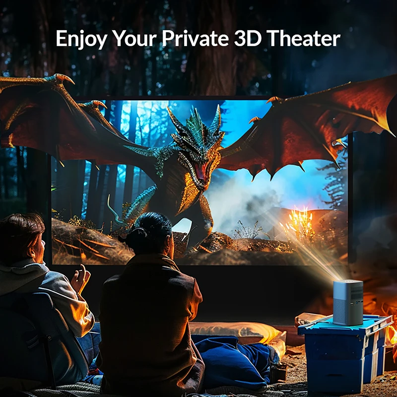 BYINTEK Arabic Supported Projector V30 In-built Battery Projector 1080P 4K DLP Education Gaming Projector For Outdoor Desert Use