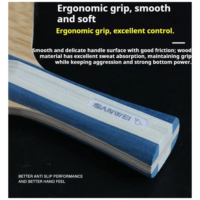 

SANWEI CC Лезвие для настольного тенниса Advanced Five Wood Два карбона LD Carbon Профессиональные соревнования Наступательная нижняя пластина для пинг-понга